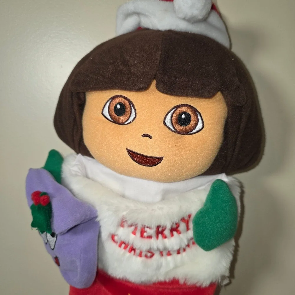 Dora the Explorer Christmas‎ Stocking Feliz Navidad Plush 2007 Viacom Vintage
